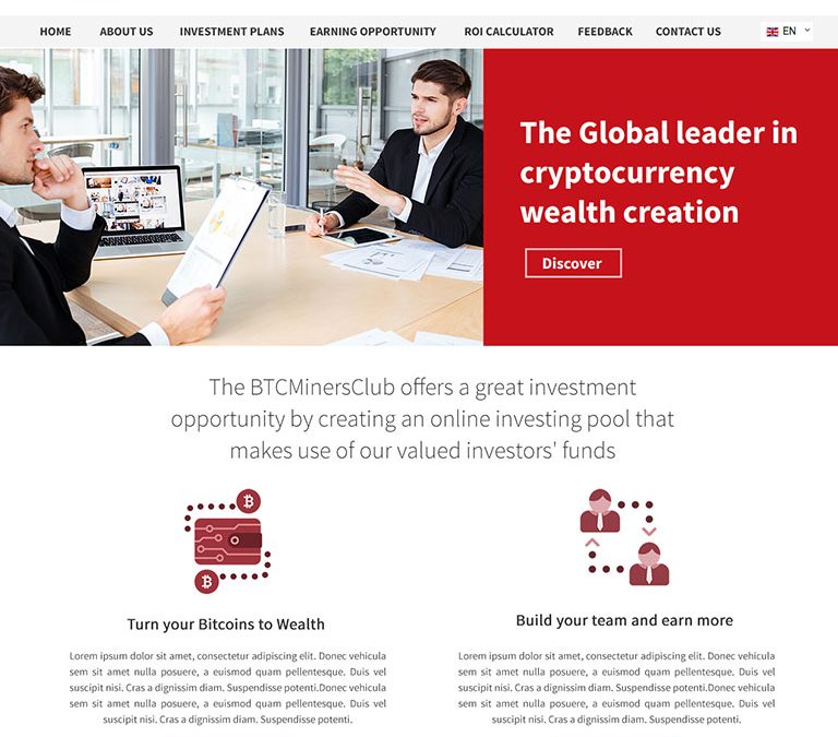 BTC Miners – HYIP Template :  ID – 05