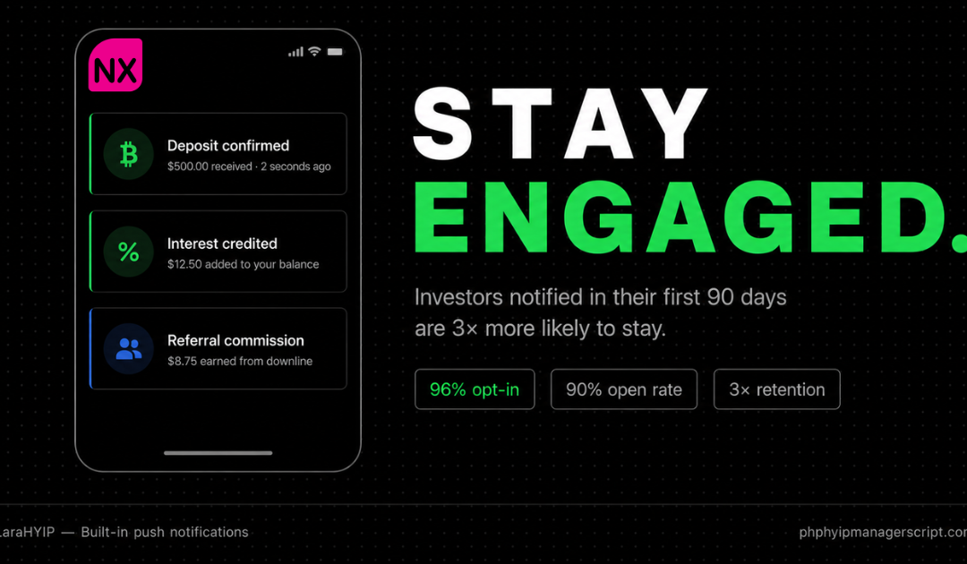 STAY ENGAGED: HYIP Script with Push Notification System (3x Retention Rate)